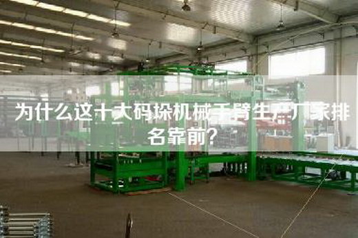 为什么这十大码垛机械手臂生产厂家排名靠前？